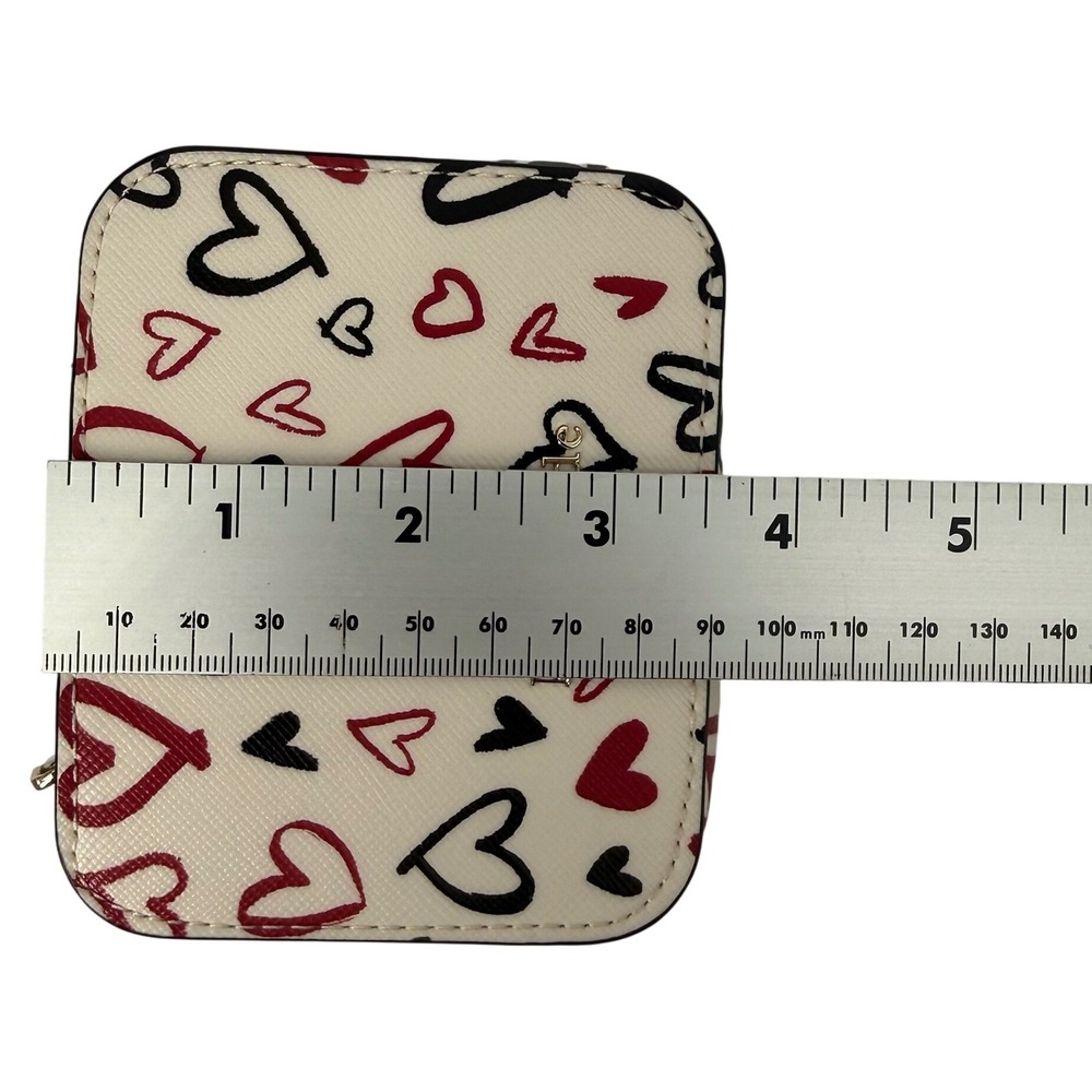 Kate Spade Staci Scribble Heart Travel Jewelry Holder Box Parchment Multi NEW - Picture 9 of 10